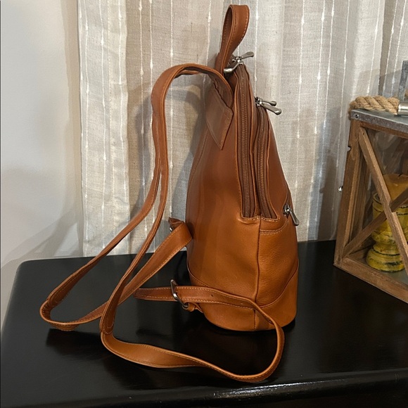 Tan Leather Backpack for Women